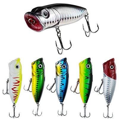 Dr.Fish Topwater Popper Saltwater Fishing Lures, 8 Inches GT Popper VMC  Treble Hooks Surf Fishing Lures for Striper Tuna Bluefish Pencil Popper