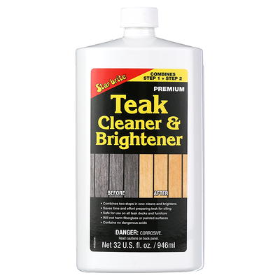 Furniture Clinic Teak Care Kit - Teak Oil, Cleaner & Brightener to Restore  & Protect Teak Wood