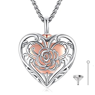 Eusense Cremation Jewelry 925 Sterling Silver Urn Necklace for Ashes of  Loved One Memorial Keepsake Locket Pandant, Sterling Silver, swarovski  crystal - Yahoo Shopping