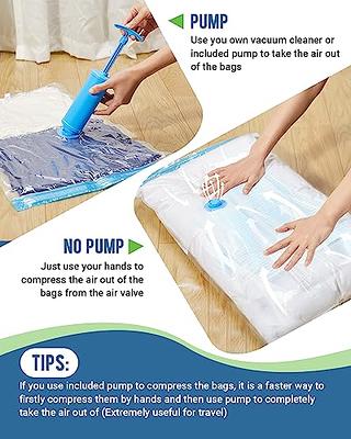 RoomiPro Space Saver Vacuum Storage Bags, 8 Jumbo Vacuum Sealer Bags with  Pump, Storage Vacuum Sealed Bags for Clothing, Comforters, Blanket Storage