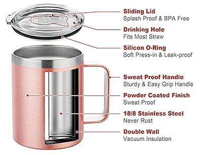 DLOCCOLD Insulated Coffee Mug with Handle 12 oz Stainless Steel Travel  Coffee Cup with Lid Spill Proof Reusable Thermos Coffee Cups for Men Women  - Yahoo Shopping