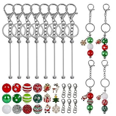 6 Pcs Beadable Keychain Bars Blanks Bead Keychain Metal Beaded Keychain For  Diy Pendant Crafts Jewe