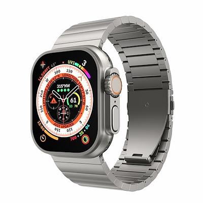 LULULOOK Band for Apple Watch Ultra, 49MM Titanium Metal Link