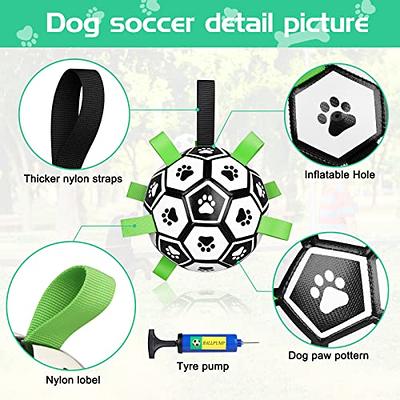QDAN Dog Toys Soccer Ball, Interactive Dog Toys for Tug of War