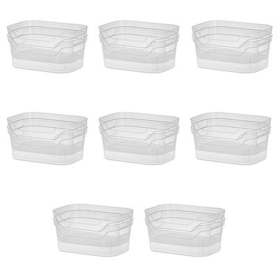 Small Open Bin Plastic, Clear, Set of 16