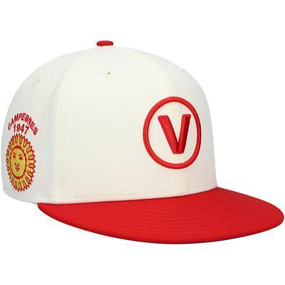 Mitchell & Ness Atlanta Hawks Yellow/Red Hardwood Classics 25th Anniversary  Team Side Fitted Hat