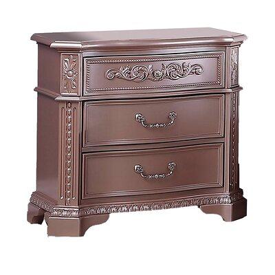 Manhattan Comfort Rockefeller 2-Nightstand Set - Nature and Rose Pink  2-102GMC6