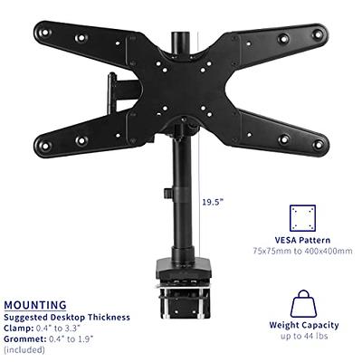 VIVO Single Monitor Arm Desk Mount, Holds Screens up to 32 inch Regular and  38 inch Ultrawide, Fully Adjustable Stand with C-Clamp and Grommet Base,  VESA 75x75mm or 100x100mm, Black, STAND-V001… 