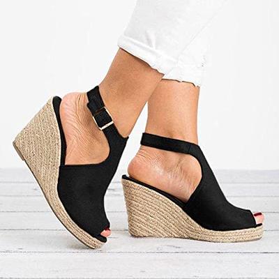 SUMOJIU Women'S Wedge Sandals Platform, Ankle Strap Wedge Sandals Open Toe  Casual Summer Straw Woven Classic Wedge Sandals, Tan, 4 : :  Clothing, Shoes & Accessories