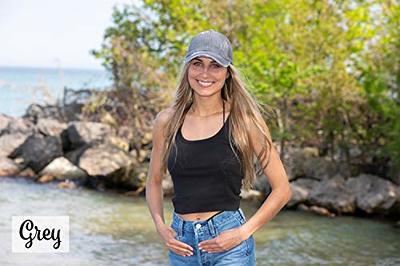 Funky Junque Dad Hat Ponytail Messy Bun Trucker Ponycap (Distressed Grey w/Criss  Cross Back) - Yahoo Shopping