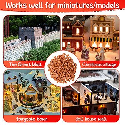 darovly 500pcs mini bricks mini red wall realistic tiny bricks miniature  bricks for dollhouse building model landscaping acce