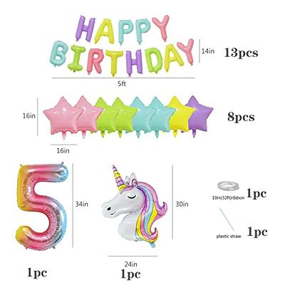 Large number 5 balloon 5th birthday unicorn birthday decorations for girls  party decorations Rainbow Balloons 5 year old birthday decorations - Yahoo  Shopping