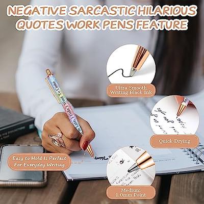 12 Pack Snarky Ballpoint Pens with Sarcastic Quotes, Funny Work Pens for  Adults