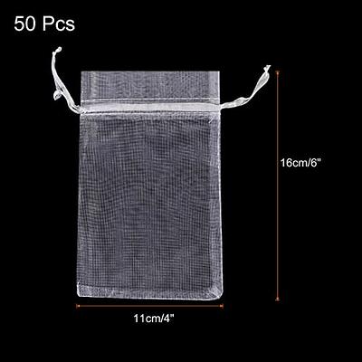 100pcs Organza Bags 2.7x3.5 inch Sheer Drawstring Gift Bags Jewelry Pouches Wedding Party Christmas Favor Gift Bags, Little Mesh Gift Pouches Mini