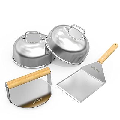 Stainless Steel Teppanyaki Dome Dish Lid with Handle Prevents