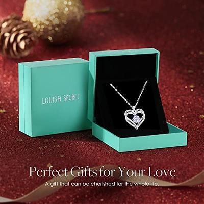 LOUISA SECRET Rose Heart Pendant Necklace for Women Girls, 925 Sterling  Silver Dainty Cute Rose Necklace, Birthday Anniversary Jewelry Gift for  Women