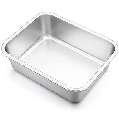 P&P CHEF Square Baking Pan with Lid, 8 x 8 x 2 Inch, Nonstick Stainless  Steel Square Cake Pan and Plastic Lid, Black Bakeware for Lasagna Brownies