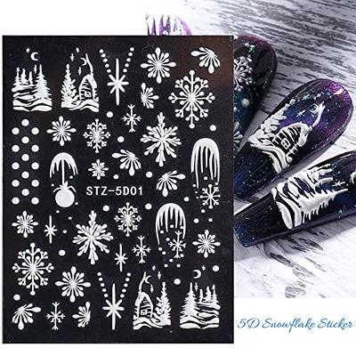 DIY Manicure Transfer Decals Xmas 3D Christmas Snowflakes Nail Stickers |  eBay