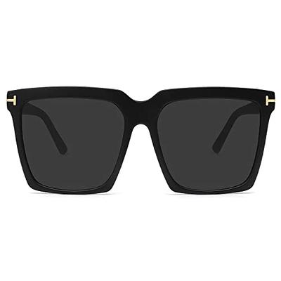  VANLINKER Thick Square Sunglasses for Men Women Retro Chunky  Rectangle Trendy Shades VL9731 Black + Black/Yellow Tinted Lens : Clothing,  Shoes & Jewelry