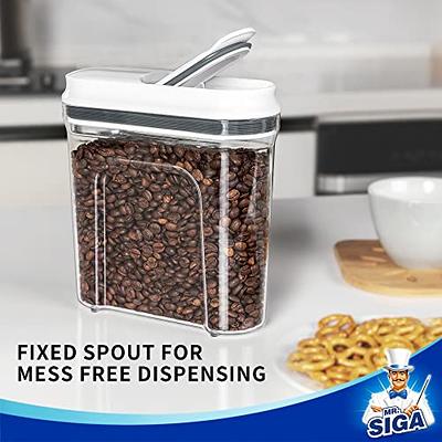 MR.SIGA 8 Piece Airtight Food Storage Container Set, One-Handed