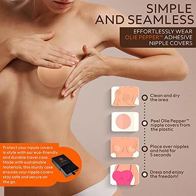 Silicone Non-Adhesive Nipple Covers for Women Reusable No Show | Breast  Covers for Strapless Dress | Reusable Nipple Pasties | Not Sticky (Caramel)