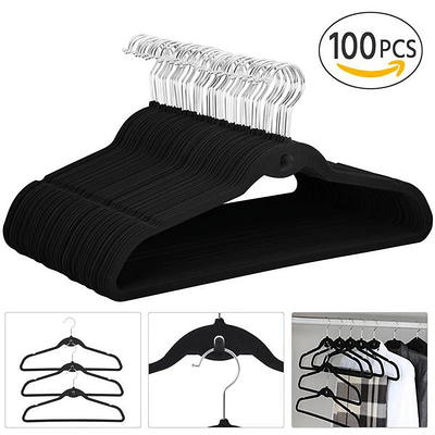  Zober Velvet Hangers 100 Pack - Heavy Duty Black