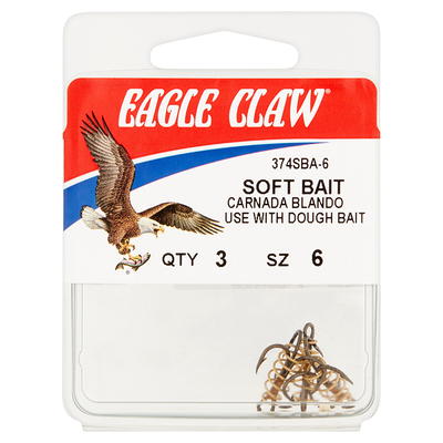 Eagle Claw 084RAH-8 Plain Shank Offset Hook, Red, Size 8, 10 Pack