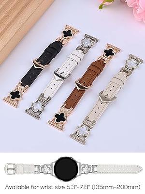 For Samsung Galaxy Watch 5 Pro Band 45mm 44mm 40mm Luxury Leather Watch  Strap