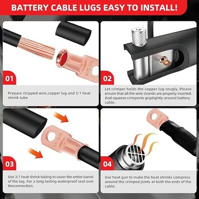 Battery Cables USA 6 Gauge AWG Golf Cart Battery Cables