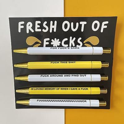 QPEY 7Pcs Sarcastic Pens, Swear Word Daily Pens Set, Funny Pens