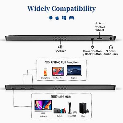 KYY Portable Monitor 15.6'' 1080P FHD USB-C Laptop Monitors w
