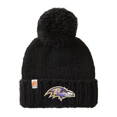 Men's New Era Black Baltimore Ravens 2022 Sideline Cuffed Pom Knit Hat