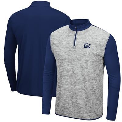 Men's Antigua Heather Gray/Navy Chicago Bears Bullseye Quarter-Zip Pullover  Top