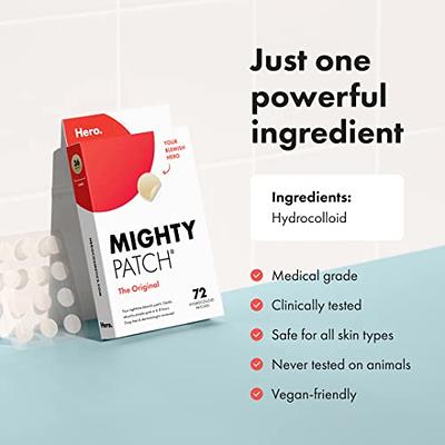 Mighty Patch™ Original patch from Hero Cosmetics - Hydrocolloid Acne Pimple  Patch for Covering Zits and Blemishes, Spot Stickers for Face and Skin (72  Count) - Yahoo Shopping