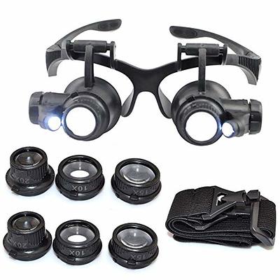 2 Led Glasses Magnifier Magnifying Glass