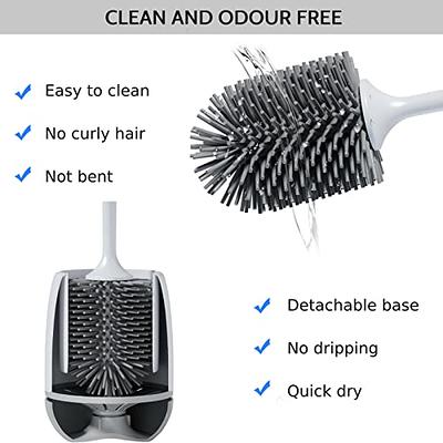 Toilet Bowl Brush with Rim Cleaner and Holder Set Hard Bristle