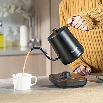 Tisanio Electric Gooseneck Kettle with LCD Display Temperature Control, Pour Over Coffee Kettle & Tea Kettle, Auto Shut-Off, 100% Stainlee Steel