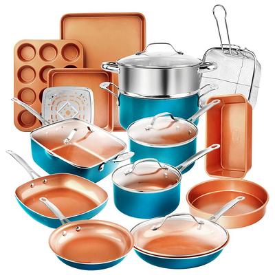 13 Piece Nonstick Cookware Set by Cuisinart, GreenChef Ceramica XT, Blue