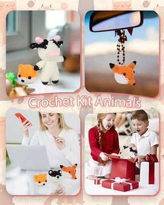  Aeelike Animal Cow Family Crochet Kit for Beginners, Crocheting  Kit with Step-by-Step Tutorials,Crochet Set Include Crochet Hooks Soft Yarn  Crochet Must Haves and Storage Bag for Adults and Kids