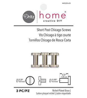 TRUBIND Chicago Screw and Post Sets - 3/4 inch Post Length - 3/16 inch Post  Diameter - Antique Brass Aluminum Hardware Fasteners - 100 Screws with 100