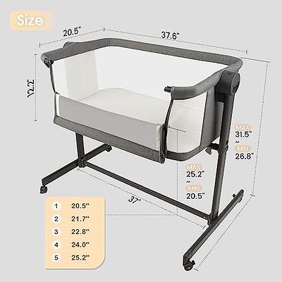 Baby Bassinet Bedside Sleeper for Baby, 4-Sided All Mesh