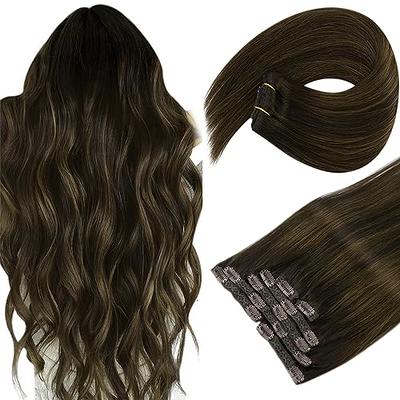 VARIO Hair Remy Clip in Hair Extensions Blonde Balayage 70grams 15 Short  Straight Human Hair Extensions Clips in Medium Brown to Bleach Blonde  Highlights 7 Pieces(#4/613) - Yahoo Shopping