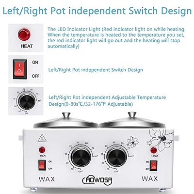 Double Wax Warmer Electric Wax Warmer Professional Machine For Hair  Removal, Valentine'S Day Gifts Wax Heater For Paraffin Facial Skin Body Spa  Salon Equipment With Adjustable Temperature Set (White Double Pot)