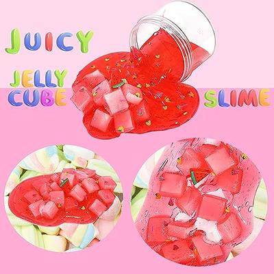 2 Packs Jelly Cube Crunchy Slime Kit,Non Sticky,Super Soft Sludge  Toy,Birthday.