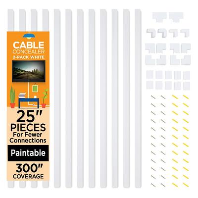 Legrand CornerMate 8-Piece 8-ft x 1.3125-in PVC White Cord/Cable  Organization Kit in the Cord Covers & Organizers department at