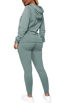 Buy Jogging Suits for Women - Sweat Suits Set Zipper Hoodies Sweatshirt +  Short Pants Athletic Tracksuit Set Large Blue at