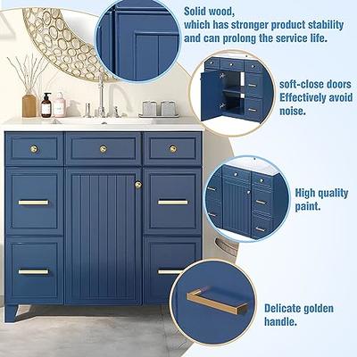 36 Navy Blue Single Sink Vanity Cabinet