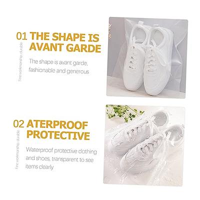 4pcs Reusable Plastic Shoes Storage Box,Daily White Square Multifunctional  Shoes Organizer