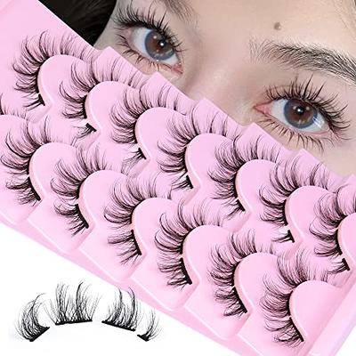 Brown Lashes Anime Eyelashes Natural Look Wispy Fake Eyelashes Manga Clear  Band Cluster Eye Lashes Individual DIY False Eyelashes Pestañas Postizas 10  Pairs 