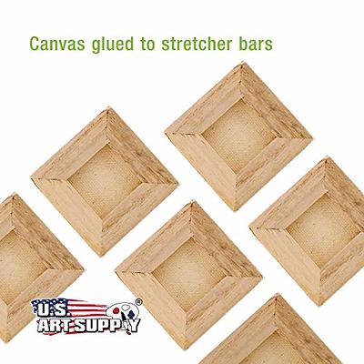 2 x 2 Stretched Canvas with 5 Mini Wood Display Easel Kit, 12 Pack